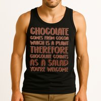 Chocolate Counts As A Salad Funny Tank Top