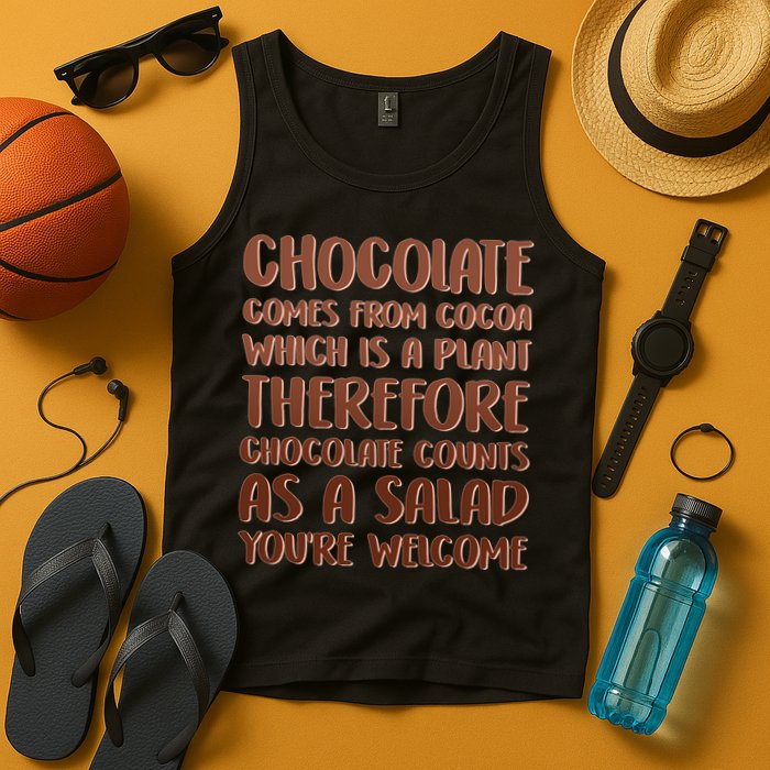 Chocolate Counts As A Salad Funny Tank Top