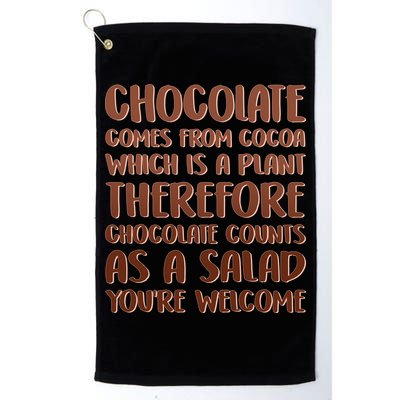 Chocolate Counts As A Salad Funny Golf Towel