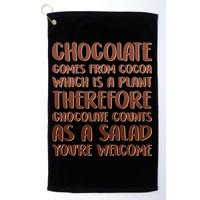 Chocolate Counts As A Salad Funny Golf Towel