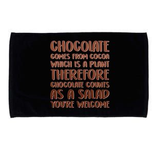 Chocolate Counts As A Salad Funny Microfiber Hand Towel