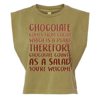 Chocolate Counts As A Salad Funny Garment-Dyed Women's Muscle Tee