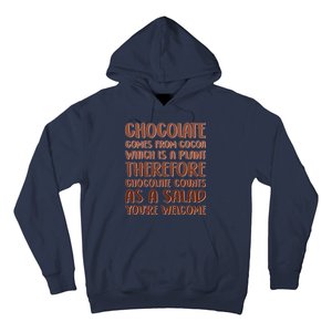 Chocolate Counts As A Salad Funny Hoodie