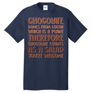 Chocolate Counts As A Salad Funny Tall T-Shirt