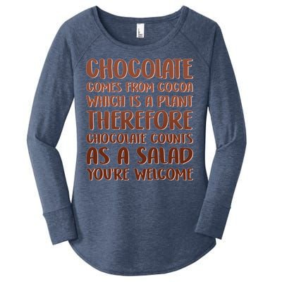 Chocolate Counts As A Salad Funny Women's Perfect Tri Tunic Long Sleeve Shirt