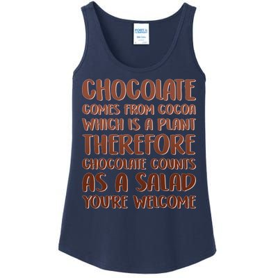 Chocolate Counts As A Salad Funny Ladies Essential Tank