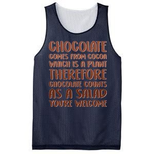 Chocolate Counts As A Salad Funny Mesh Reversible Basketball Jersey Tank