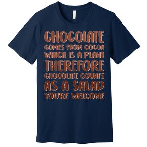 Chocolate Counts As A Salad Funny Premium T-Shirt