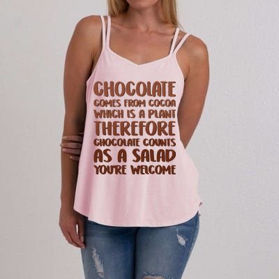 Chocolate Counts As A Salad Funny Women's Strappy Tank