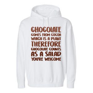 Chocolate Counts As A Salad Funny Garment-Dyed Fleece Hoodie