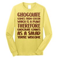 Chocolate Counts As A Salad Funny Long Sleeve Shirt
