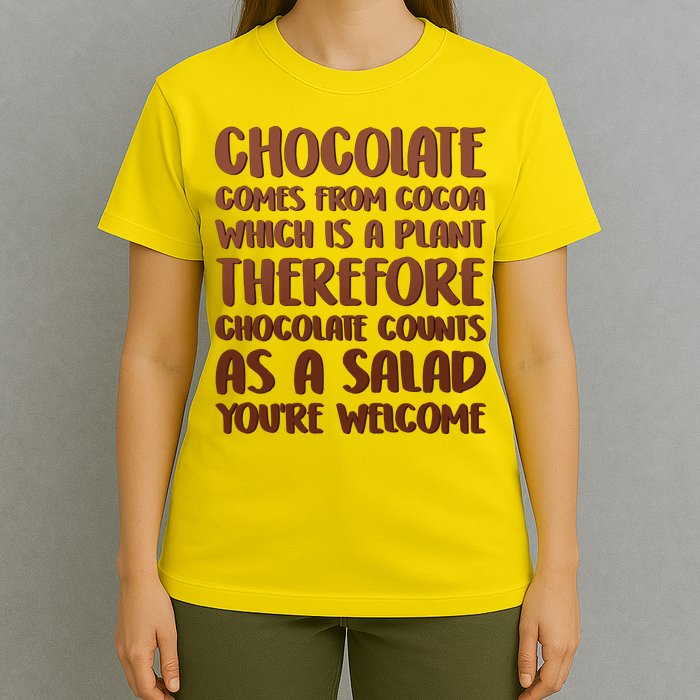 Chocolate Counts As A Salad Funny T-Shirt