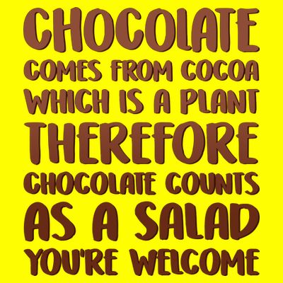Chocolate Counts As A Salad Funny T-Shirt