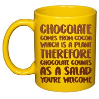 Chocolate Counts As A Salad Funny 11oz C Handle Ceramic Mug