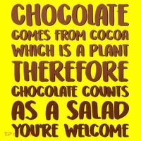 Chocolate Counts As A Salad Funny Magnet