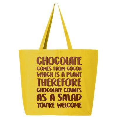 Chocolate Counts As A Salad Funny 25L Jumbo Tote