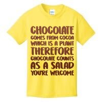 Chocolate Counts As A Salad Funny Kids T-Shirt