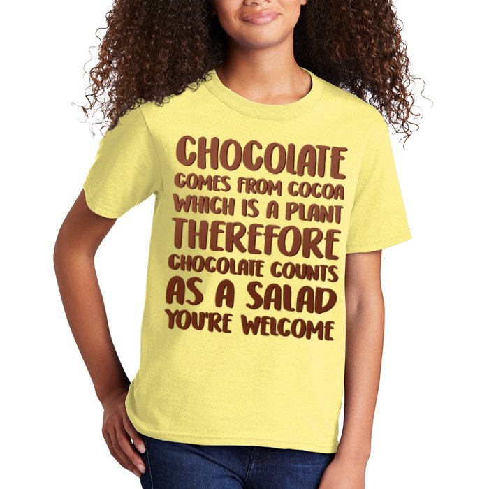 Chocolate Counts As A Salad Funny Kids T-Shirt