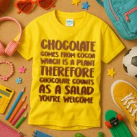 Chocolate Counts As A Salad Funny Kids T-Shirt