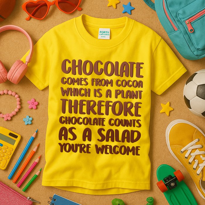 Chocolate Counts As A Salad Funny Kids T-Shirt
