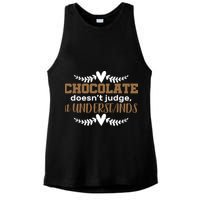 Chocolate Doesn't Judge It Understands Ladies PosiCharge Tri-Blend Wicking Tank
