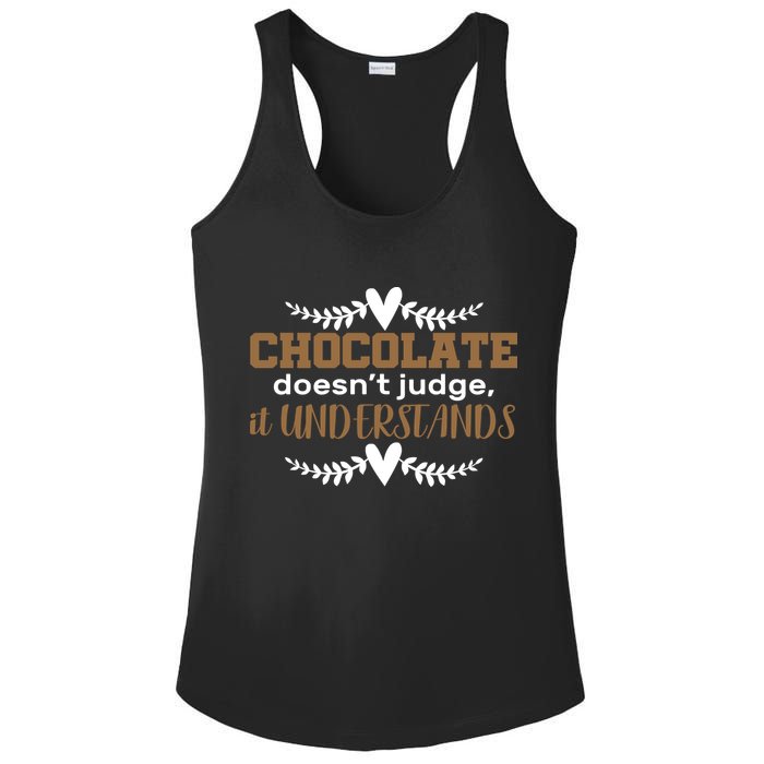 Chocolate Doesn't Judge It Understands Ladies PosiCharge Competitor Racerback Tank
