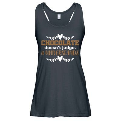 Chocolate Doesn't Judge It Understands Ladies Essential Flowy Tank