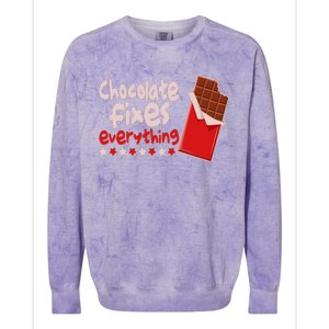 Chocolate Fixes Everything Chocolate Candy Bar Colorblast Crewneck Sweatshirt