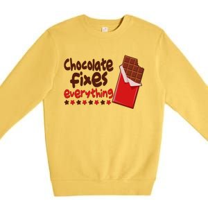 Chocolate Fixes Everything Chocolate Candy Bar Premium Crewneck Sweatshirt