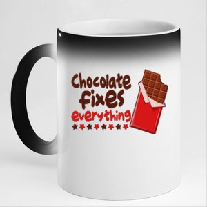 Chocolate Fixes Everything Chocolate Candy Bar 11oz Black Color Changing Mug