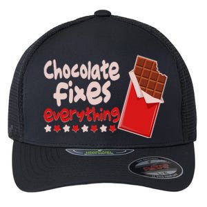 Chocolate Fixes Everything Chocolate Candy Bar Flexfit Unipanel Trucker Cap