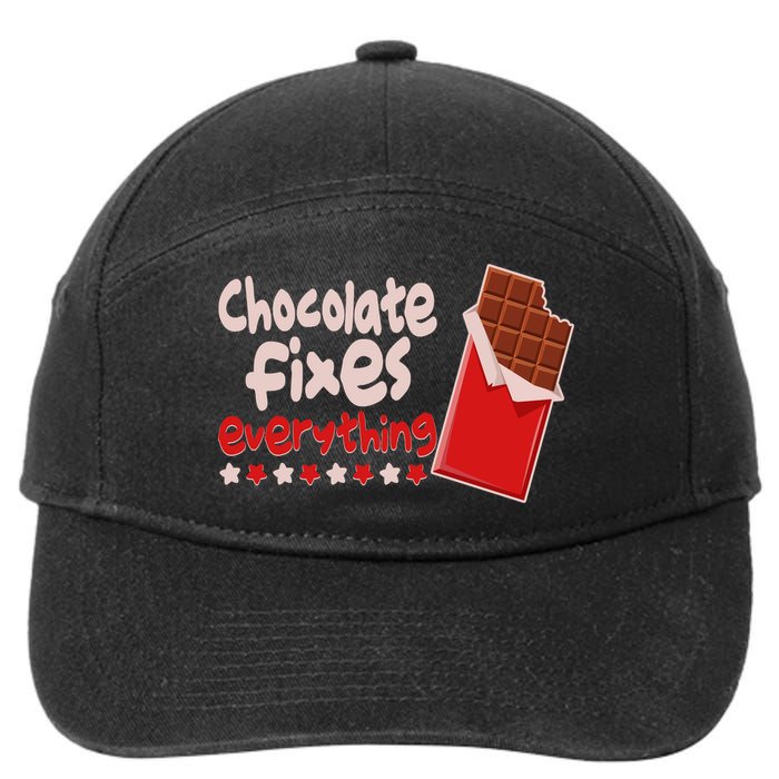 Chocolate Fixes Everything Chocolate Candy Bar 7-Panel Snapback Hat