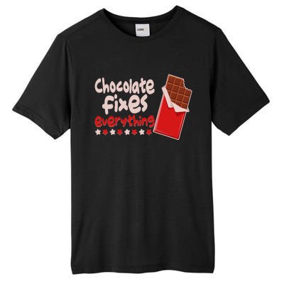 Chocolate Fixes Everything Chocolate Candy Bar Tall Fusion ChromaSoft Performance T-Shirt