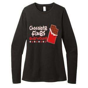 Chocolate Fixes Everything Chocolate Candy Bar Womens CVC Long Sleeve Shirt