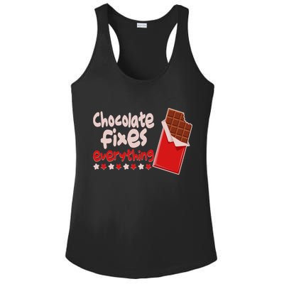 Chocolate Fixes Everything Chocolate Candy Bar Ladies PosiCharge Competitor Racerback Tank