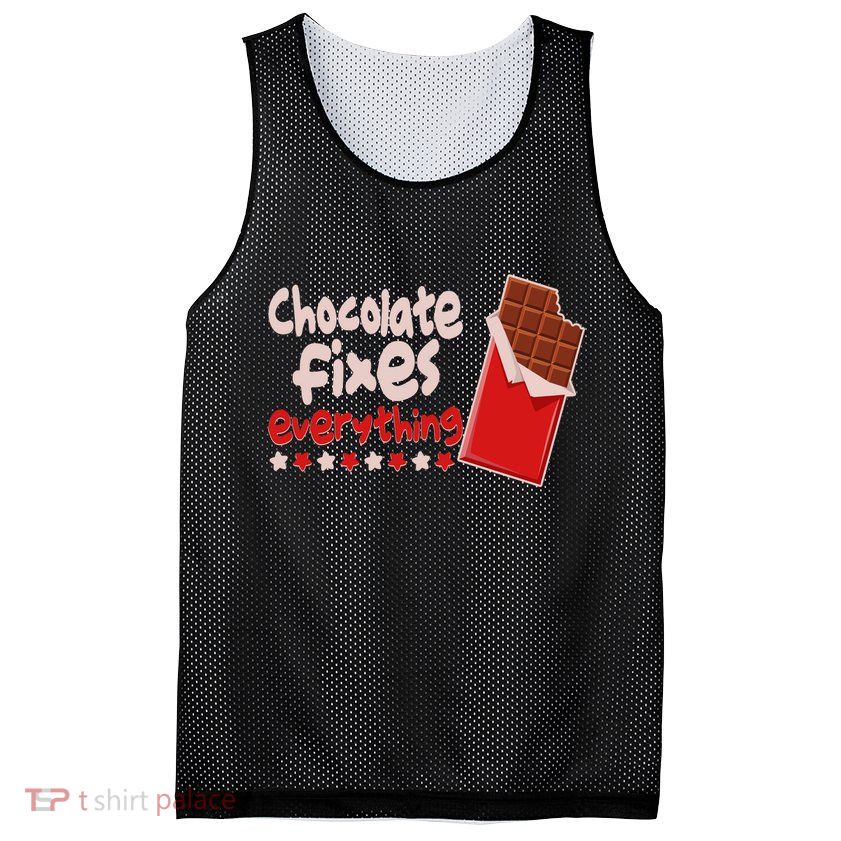 Chocolate Fixes Everything Chocolate Candy Bar Mesh Reversible Basketball Jersey Tank