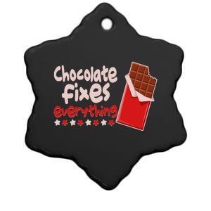 Chocolate Fixes Everything Chocolate Candy Bar Ceramic Star Ornament