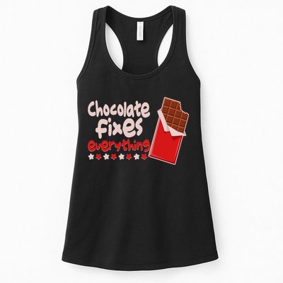 Chocolate Fixes Everything Chocolate Candy Bar Womens Tank Top