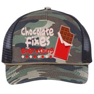 Chocolate Fixes Everything Chocolate Candy Bar Retro Rope Trucker Hat Cap