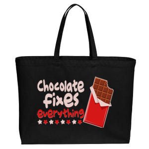 Chocolate Fixes Everything Chocolate Candy Bar Cotton Canvas Jumbo Tote