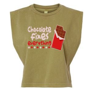 Chocolate Fixes Everything Chocolate Candy Bar Garment-Dyed Women's Muscle Tee