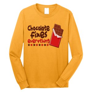 Chocolate Fixes Everything Chocolate Candy Bar Long Sleeve Shirt