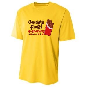 Chocolate Fixes Everything Chocolate Candy Bar Youth Performance Sprint T-Shirt