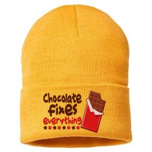 Chocolate Fixes Everything Chocolate Candy Bar Sustainable Knit Beanie