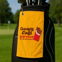 Chocolate Fixes Everything Chocolate Candy Bar Golf Towel