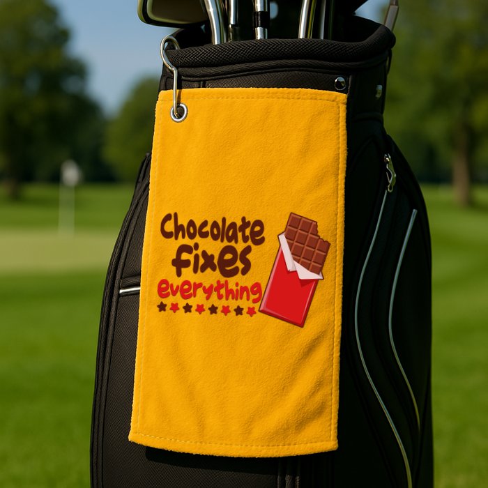 Chocolate Fixes Everything Chocolate Candy Bar Golf Towel