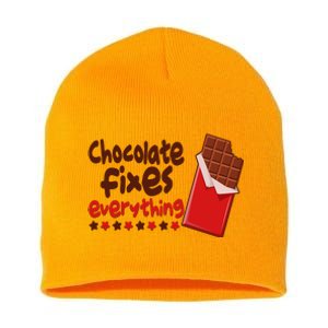 Chocolate Fixes Everything Chocolate Candy Bar Short Acrylic Beanie