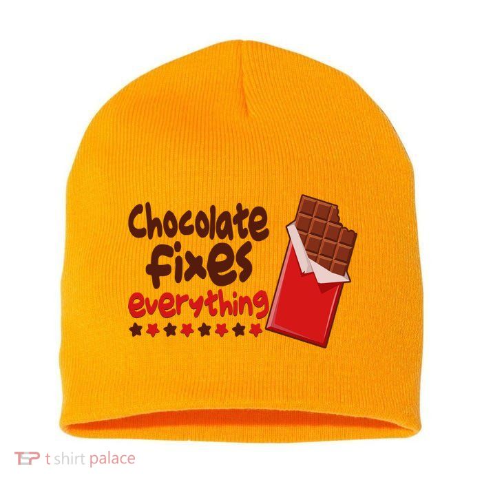 Chocolate Fixes Everything Chocolate Candy Bar Short Acrylic Beanie