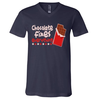 Chocolate Fixes Everything Chocolate Candy Bar V-Neck T-Shirt