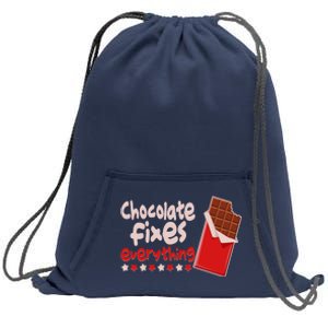 Chocolate Fixes Everything Chocolate Candy Bar Sweatshirt Cinch Pack Bag